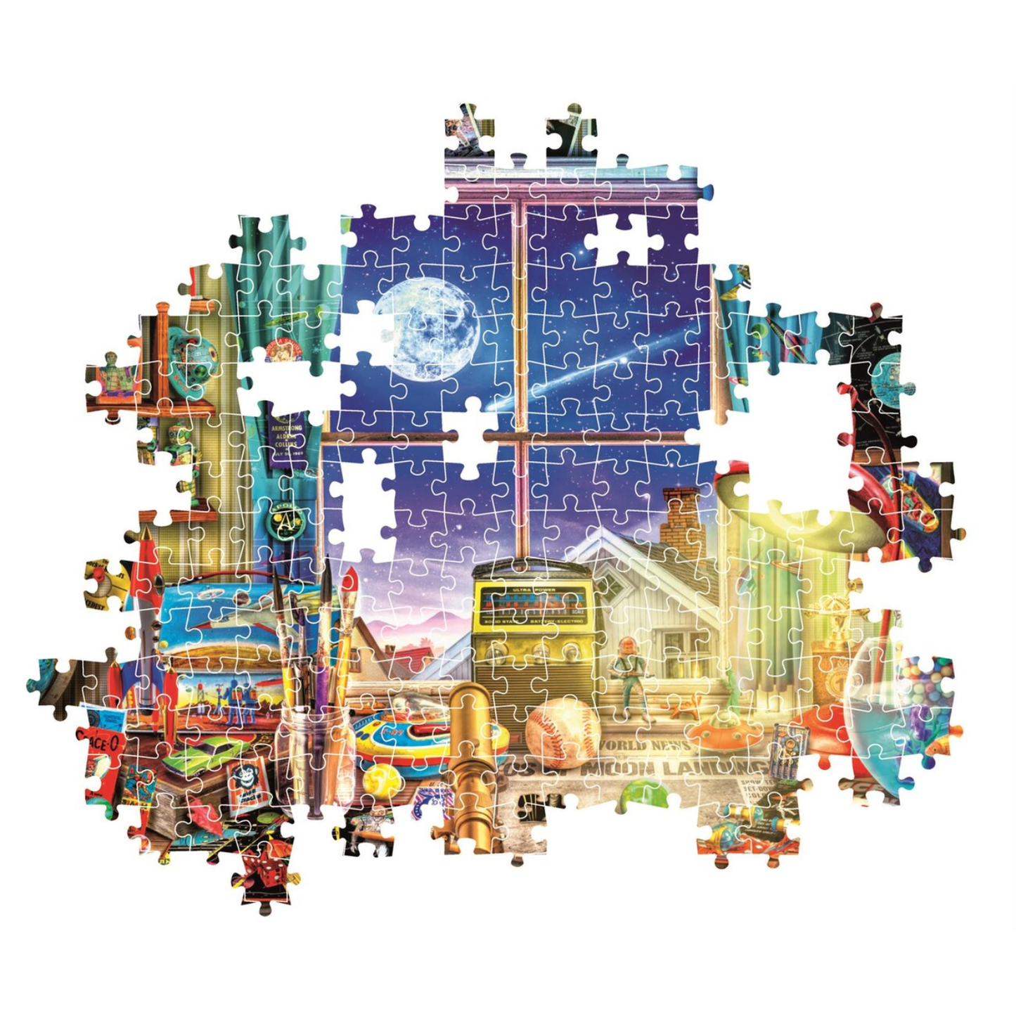 Clementoni Puzzles - Retro Space Room – 500 Pieces