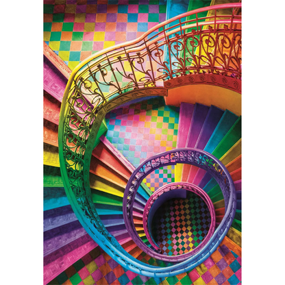Clementoni Puzzles - Rainbow Spiral Staircase – 500 Pieces