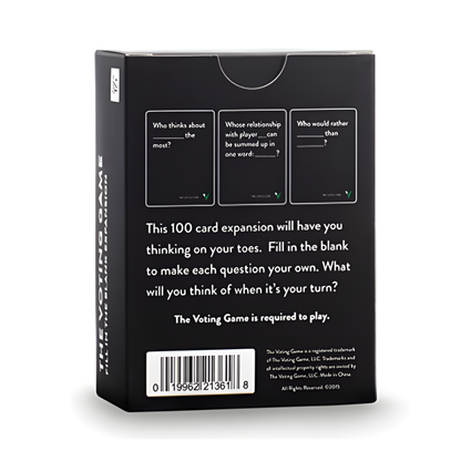 The Voting Game Expansion - Revealing Party Card Game