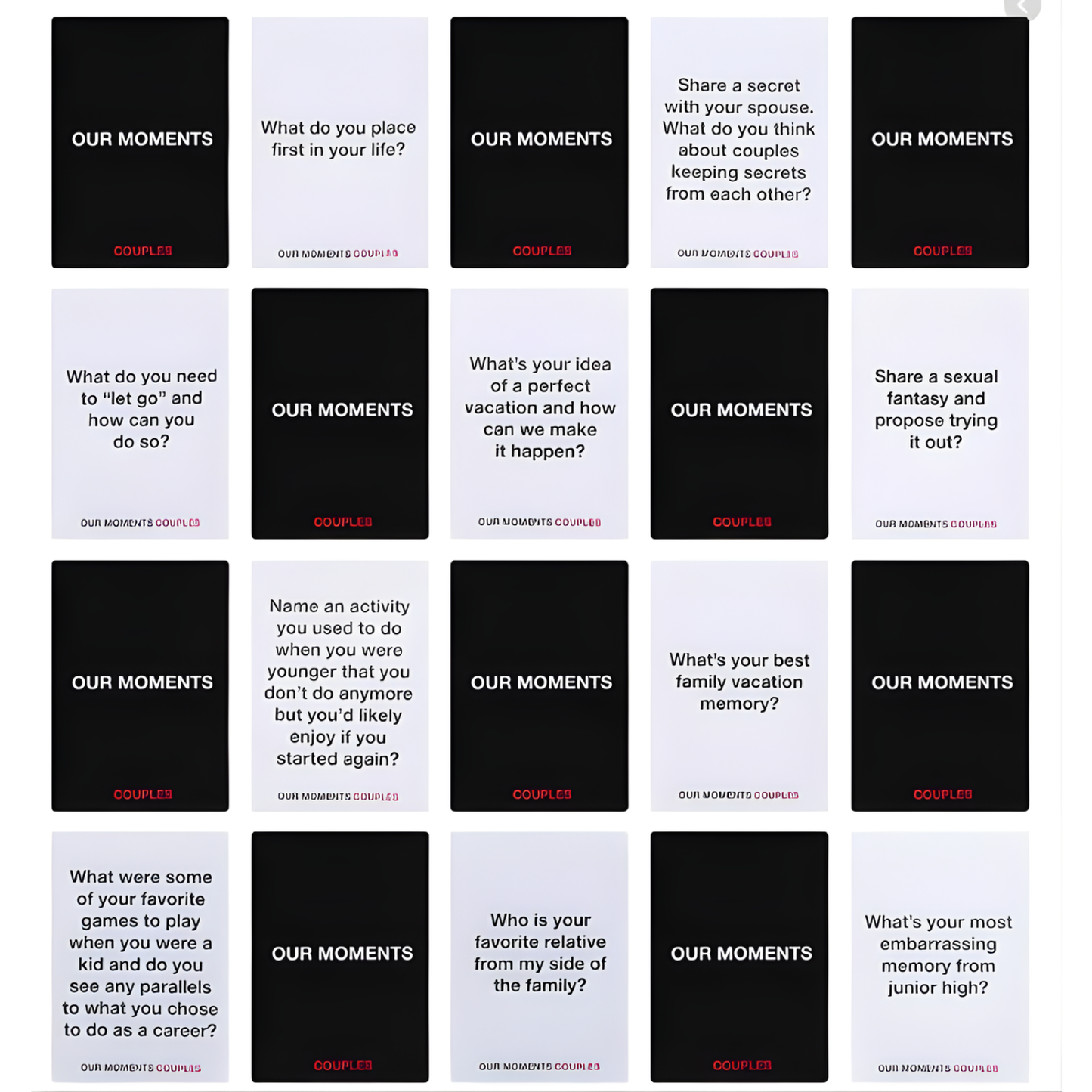 Our Moments Couples - Real Questions. Real Connection -  Couples Card Game - 16+