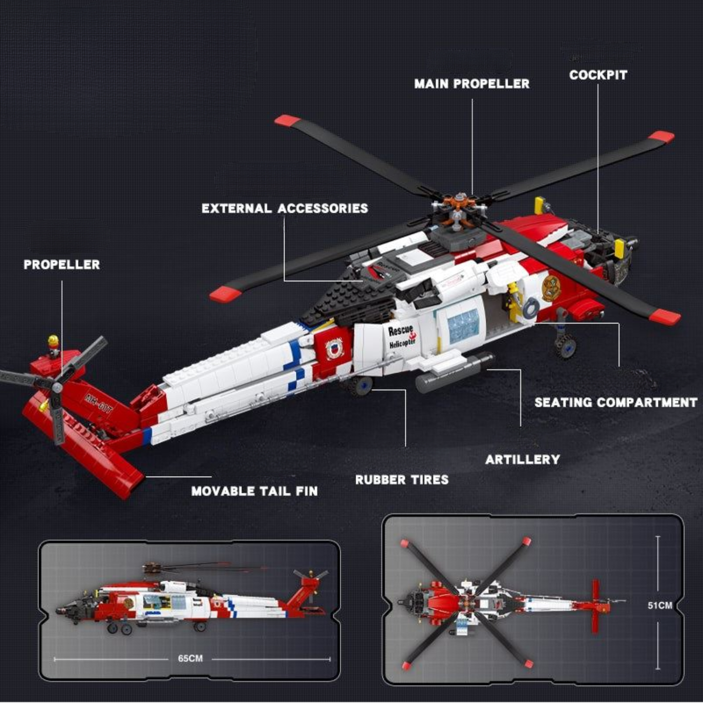 MH-60T Helicopter – 1408PCS