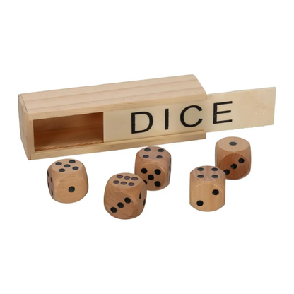 Wooden Dice Set (5 Pieces – 15mm)